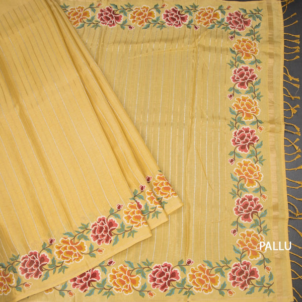 KSRTSR42278-3-Raw-Silk-Light-Yellow-Zari-Stripes-Saree-And-Floral-Thread-Border-pallu