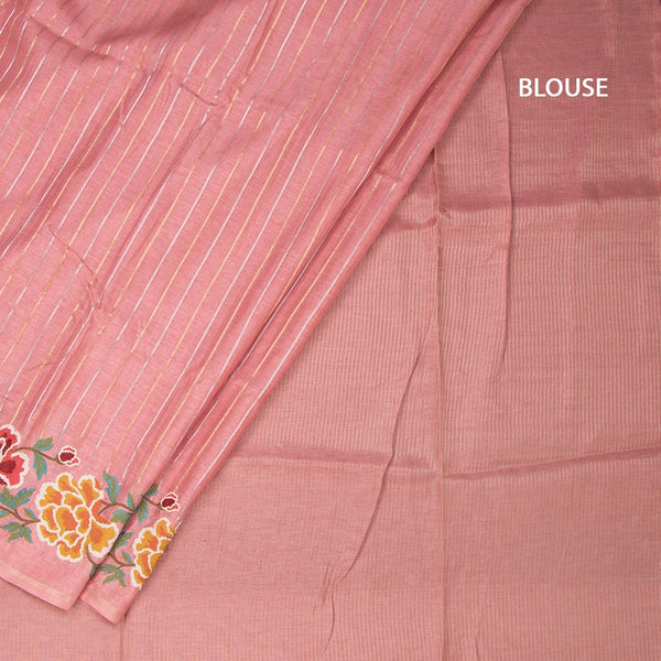 KSRTSR42279-4-Raw-Silk-Rose-Pink-Zari-Stripes-Saree-And-Floral-Thread-Border-blouse