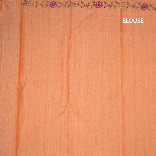 KSRTSR42288-3-Raw-Silk-Coral-Orange-Saree-With-Zari-Stripes-And-Floral-Thread-Border-blouse