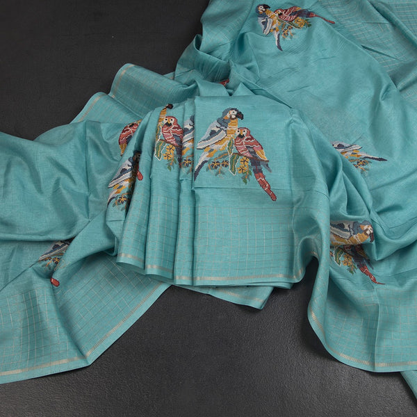 KSRTSR42295-Raw-Silk-Sky-Blue-Thread-Work-Saree-With-Birds-Design-main