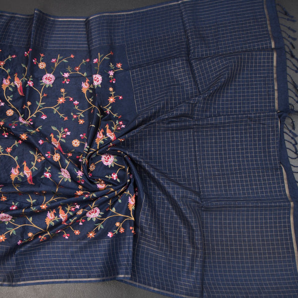 KSRTSR42313-4-Raw-Silk-Dark-Blue-Thread-Work-Saree-With-Birds-Design-02-crush