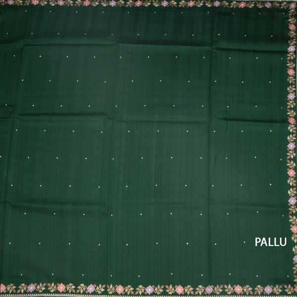 KSRTSR42331-2-Raw-Silk-Dark-Green-Saree-With-Zari-buttas-And-Thread-Border-pallu
