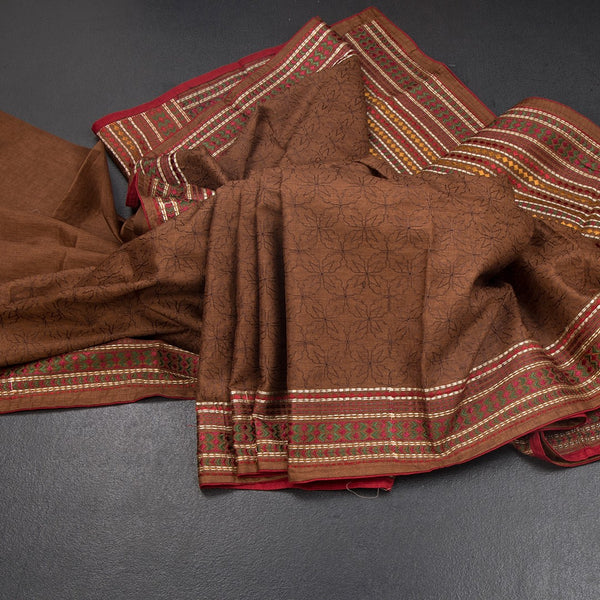KSRTSR42388-Raw-Silk-Cinnamon-Brown-Thread-Work-Saree-02-main