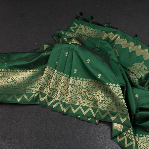KSRTSR42449-Raw-Silk-Green-Zari-Worked-Saree-main