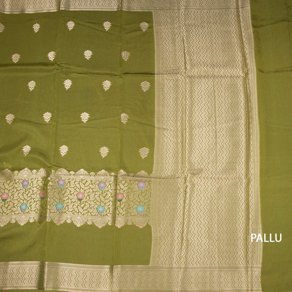 KSRTSR42489-2-Linen-Olive-Green-Saree-With-Zari-Buttas-And-Zari-Border-pallu