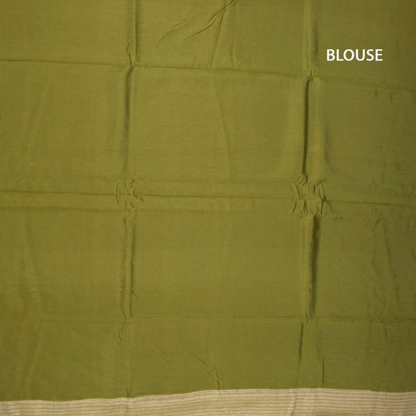 KSRTSR42489-3-Linen-Olive-Green-Saree-With-Zari-Buttas-And-Zari-Border-blouse