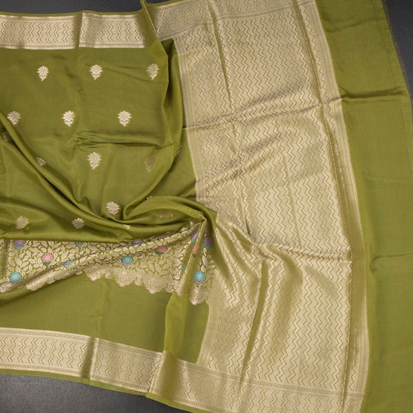 KSRTSR42489-4-Linen-Olive-Green-Saree-With-Zari-Buttas-And-Zari-Border-crush