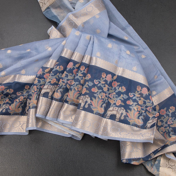 KSRTSR42494-Linen-Baby-Blue-Saree-With-Zari-Buttas-And-Zari-Border-main