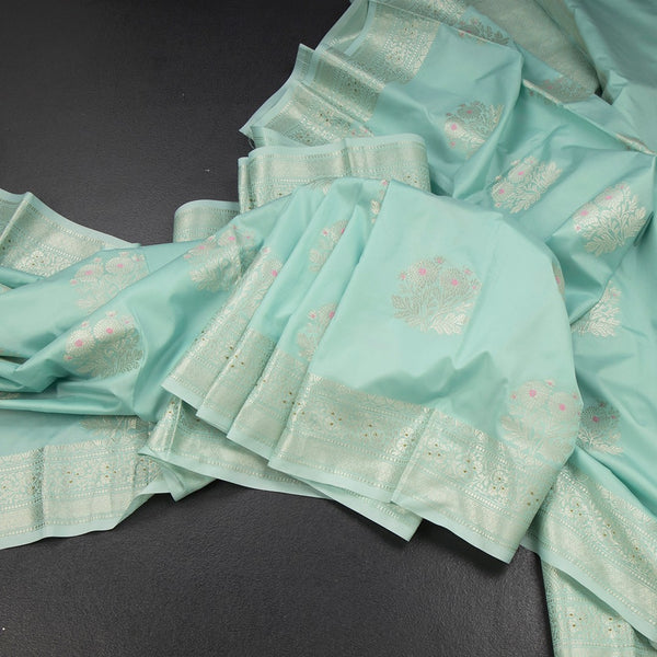 KSRTSR42497-Banaras-Mint-Green-Floral-Zari-Worked-Saree-main