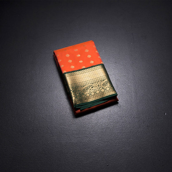 KSRTSR42507-1-Art-Silk-Orange-Zari-Worked-Saree-06-fold