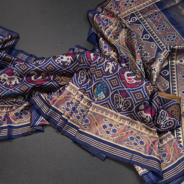KSRTSR42521-Banaras-Dark-Purple-Ikkat-Pattern-Saree-main