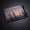 KSRTSR42528-1-Banaras-Navy-Blue-Ikkat-Pattern-Saree-fold