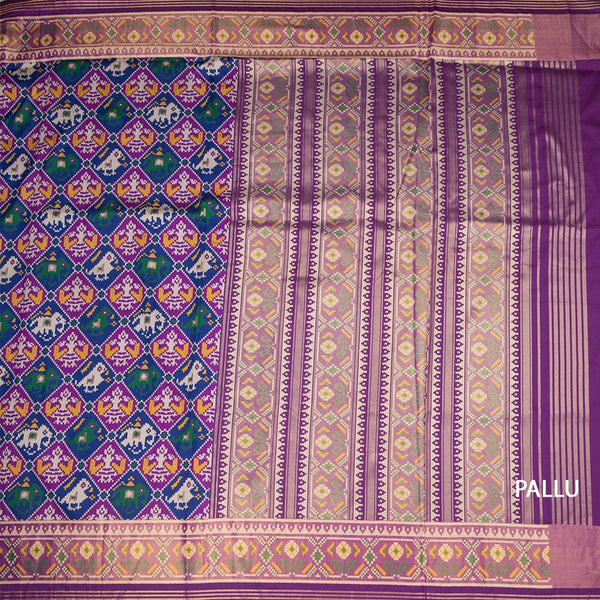 KSRTSR42530-2-Banaras-Multi-Colour-Ikkat-Pattern-Saree-pallu