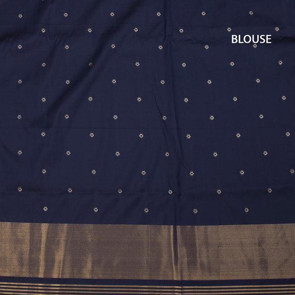 KSRTSR42531-3-Banaras-Navy-Blue-Ikkat-Pattern-Saree-02-blouse