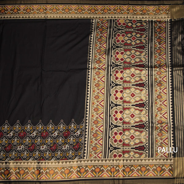 KSRTSR42533-2-Banaras-Black-Ikkat-Pattern-Saree-pallu