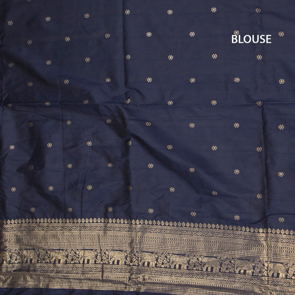 KSRTSR42536-3-Banaras-Navy-Blue-Ikkat-Pattern-Saree-04-blouse