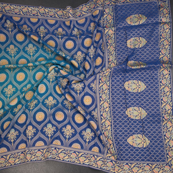 KSRTSR42539-4-Chiffon-Peacock-Blue-Printed-With-Embroidered-Saree-crush