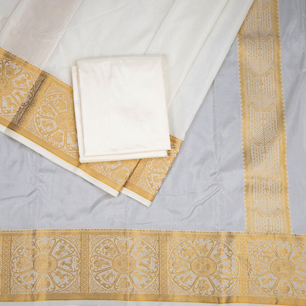 Cream Semi Silk Dhoti 04