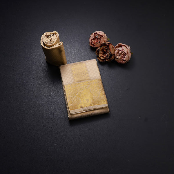 8 X 4 Sandal Semi Silk Dhoti And Matching Shirt Material 02