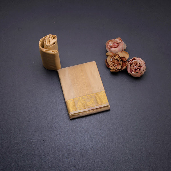 Sandal Semi Silk 8 Mozham Dhoti With Matching Shirt Material 12