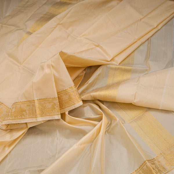 Sandal Semi Silk 8 Mozham Dhoti With Matching Shirt Material 10