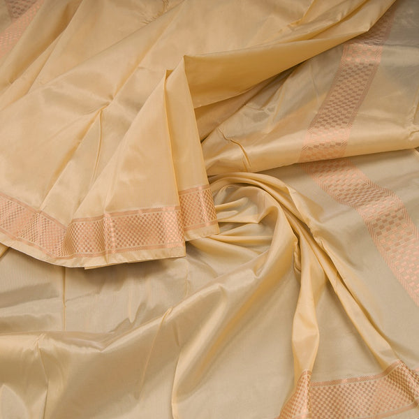 Sandal Semi Silk 8 Mozham Dhoti With Matching Shirt Material 11