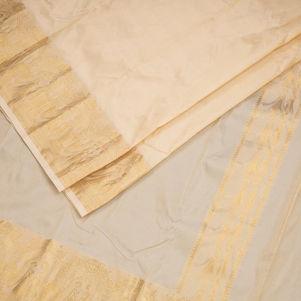 8 X 4 Sandal Semi Silk Dhoti And Matching Shirt Material 04