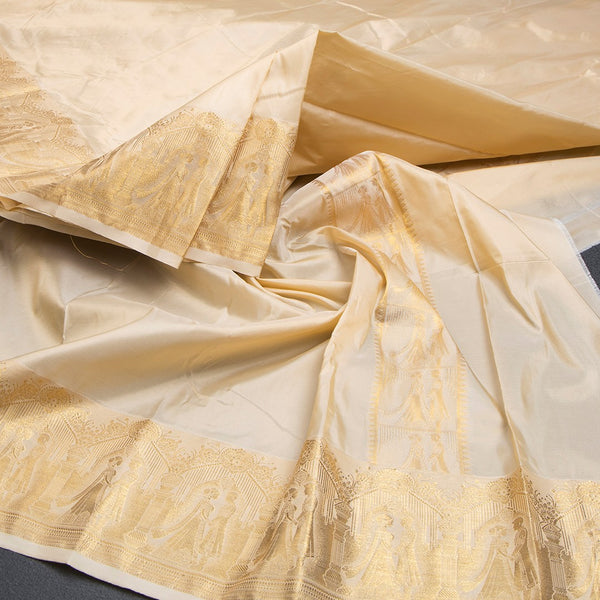 8 X 4 Sandal Semi Silk Dhoti And Matching Shirt Material 04