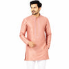 Semi Silk Peach Plain 3/4 Kurta