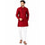 Semi Silk Red Plain 3/4 Kurta