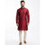 Semi Silk Maroon Plain 3/4 Kurta