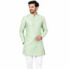 Semi Silk Pista Green Plain 3/4 Kurta