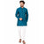 Semi Silk Peacock Blue Plain 3/4 Kurta
