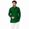 Semi Silk Dark Green Plain 3/4 Kurta