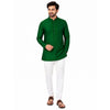 Semi Silk Dark Green Plain 3/4 Kurta