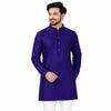 Semi Silk Dark Purple Plain 3/4 Kurta
