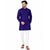 Semi Silk Dark Purple Plain 3/4 Kurta