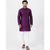 Semi Silk Purple Plain 3/4 Kurta