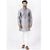 Semi Silk Grey Plain 3/4 Kurta