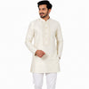 Semi Silk Cream Plain 3/4 Kurta