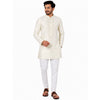 Semi Silk Cream Plain 3/4 Kurta