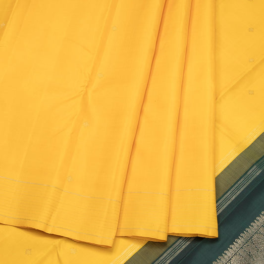 Yellow Handloom Silk Saree With Small Buttas On the Body
