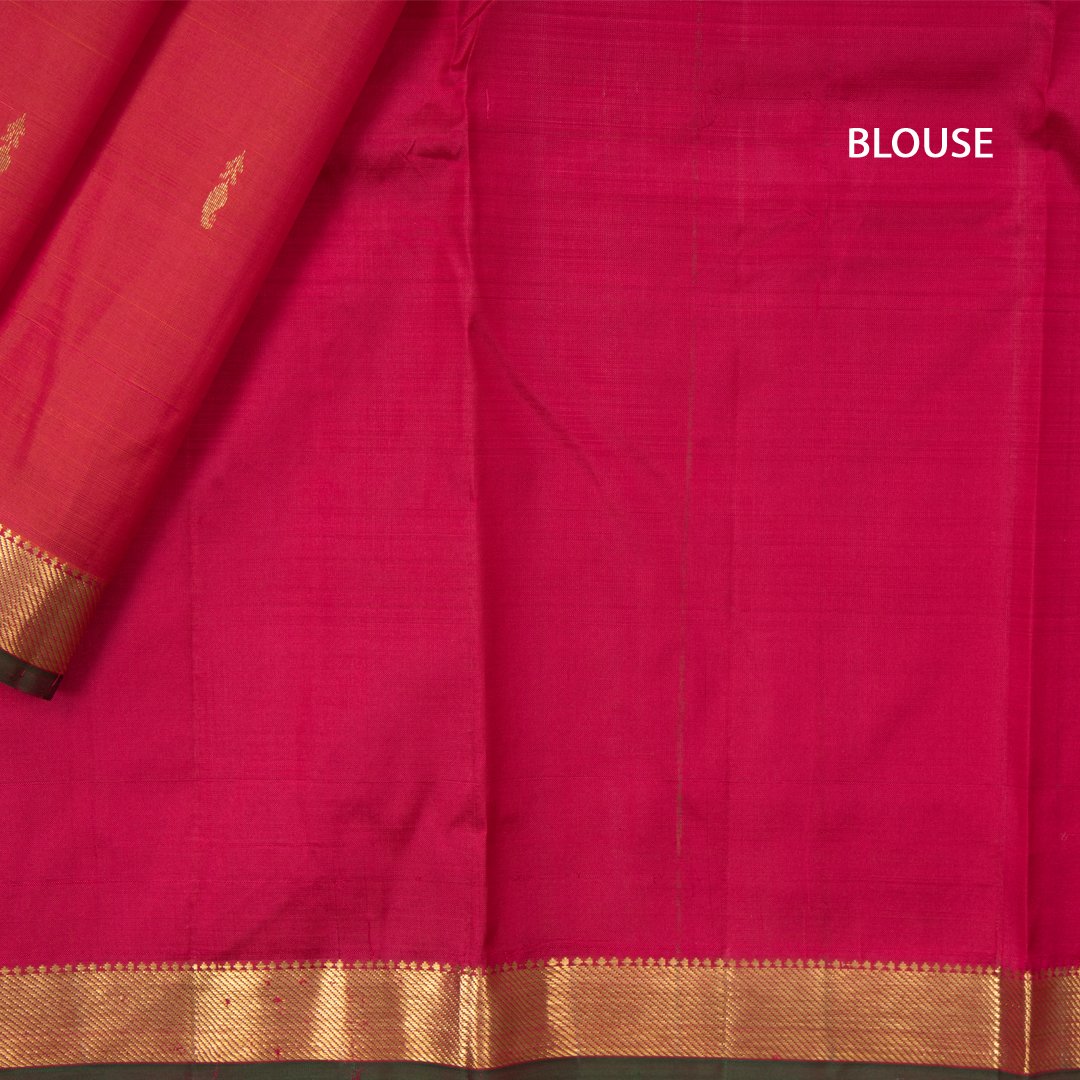 Shot Colour Handloom Silk Saree With Small Mango Buttas On The Body And The Bavanji Border