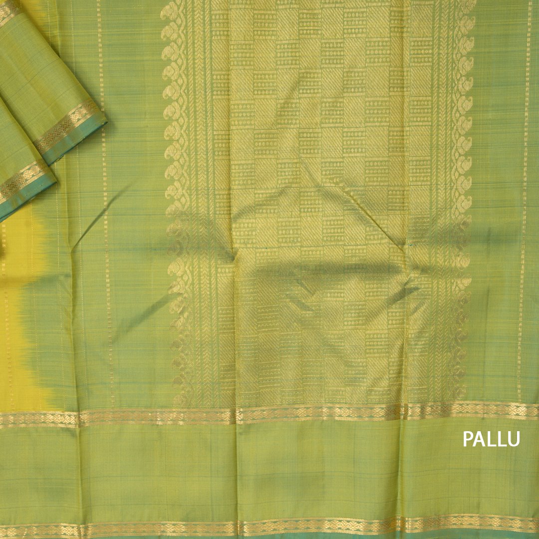Lime Green Handloom Silk Saree With Small Buttas On the Body