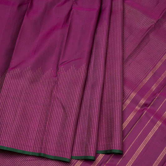 Dark Pink Plain Handloom Silk Saree