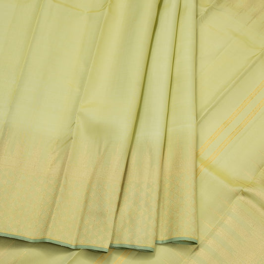 Pista Green Plain Handloom Silk Saree