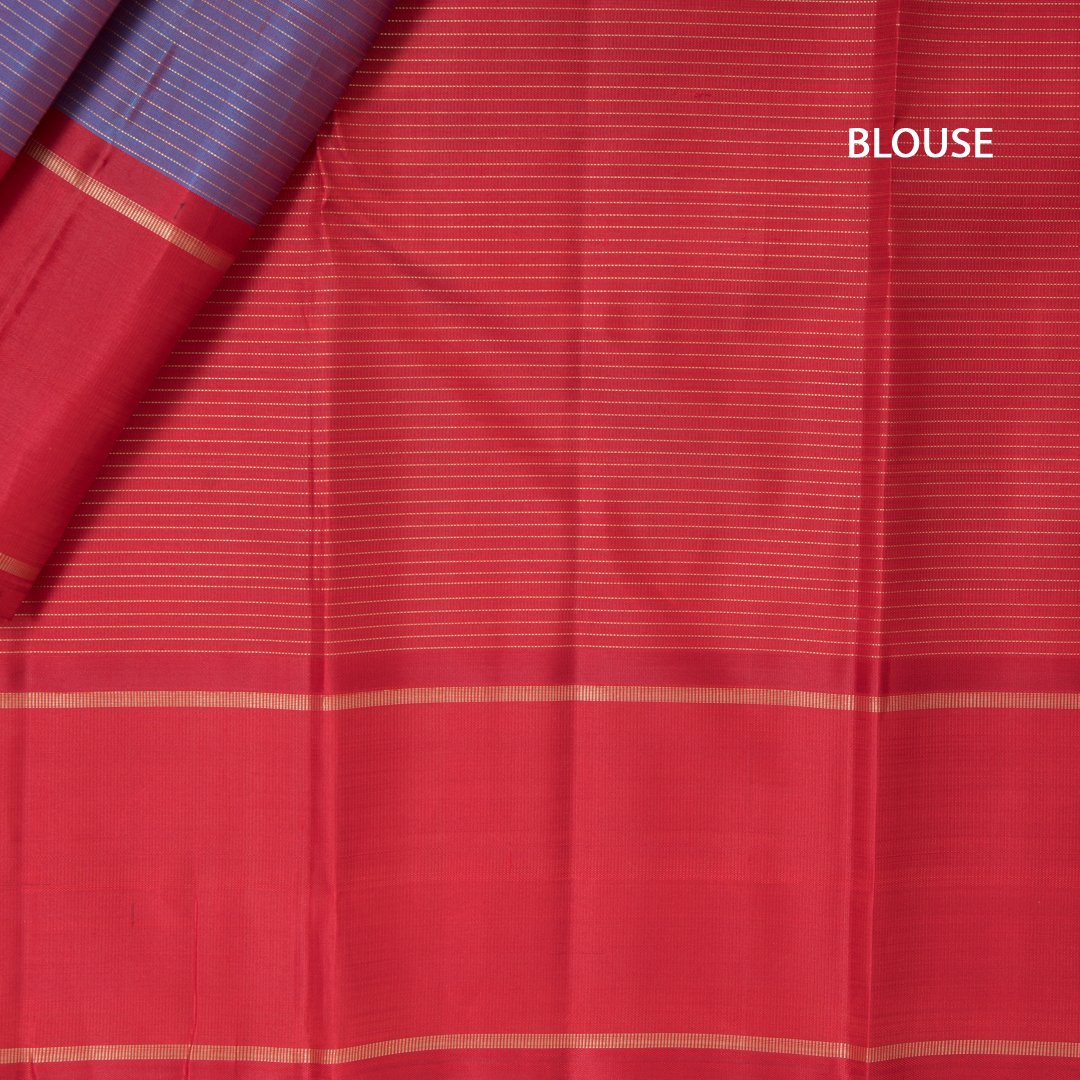 Shot Colour Handloom Striped Silk Saree And Red Border