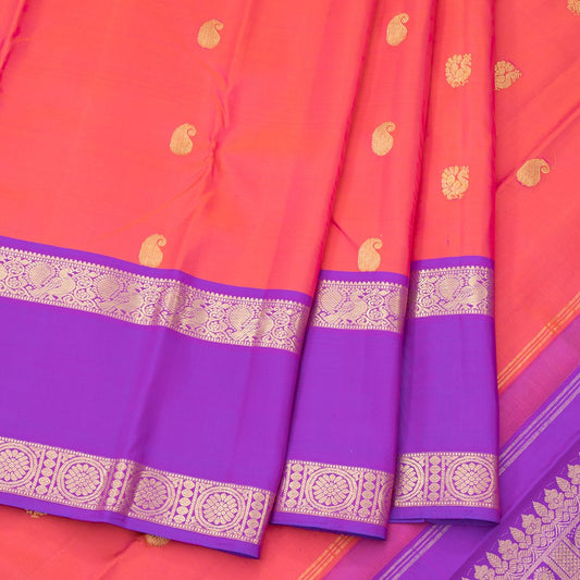 Shot Colour Silk Saree With Purple Border