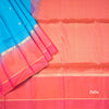 Blue Soft Silk Saree With Coin Zari Buttis And Copper Zari Worked Pink Zig Zag Pallu