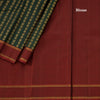 Bottle Green Kanchipuram Silk Saree With Vertically Running Chakra And Peacock Designs